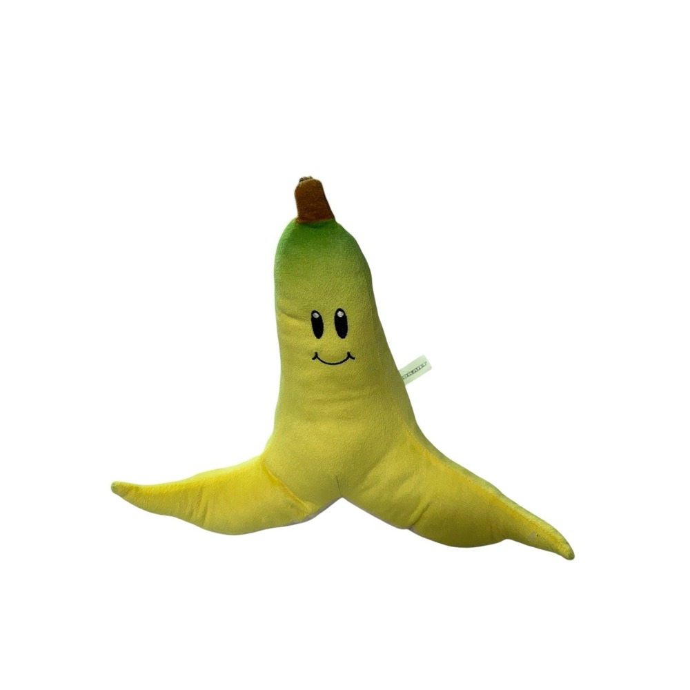 Nintendo Mario Kart Banana Peel Plush Stuffed Toy Yellow Green 2022 Good Stuff
